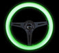 NRG Classic Wood Grain Steering Wheel 350mm - Glow-N-The-Dark Green