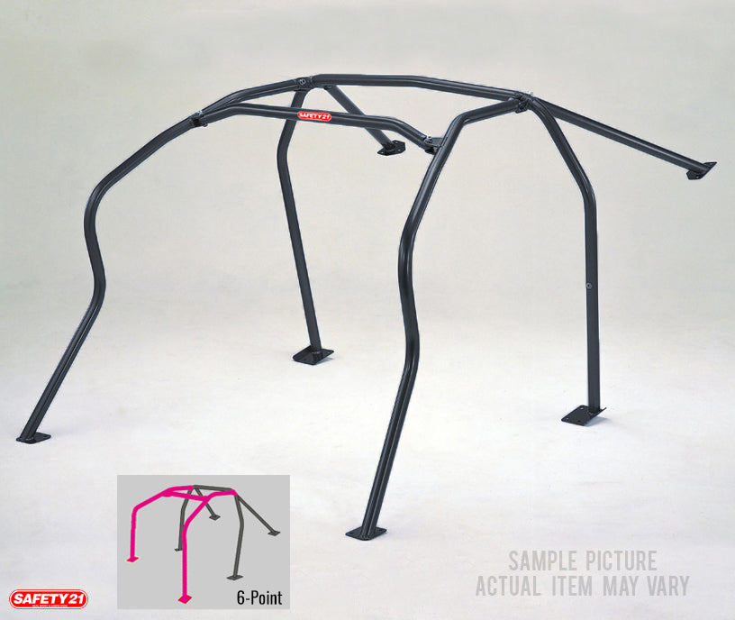 Cusco Safety21 Roll Cage 6pt Steel Black - 240sx S13 Hatchback - Dash Through-Type