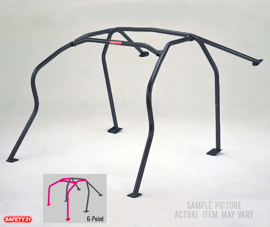 Cusco Safety21 Roll Cage 6pt Steel Black - 240sx S13 Hatchback - Dash Through-Type
