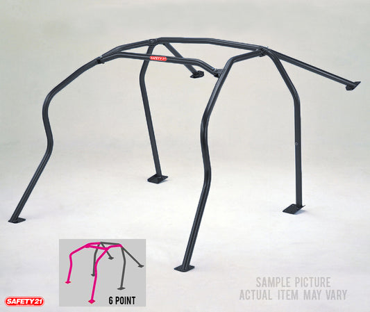 Cusco Safety21 Roll Cage 6pt Steel Black - 240sx S13 Hatchback - Dash Through-Type