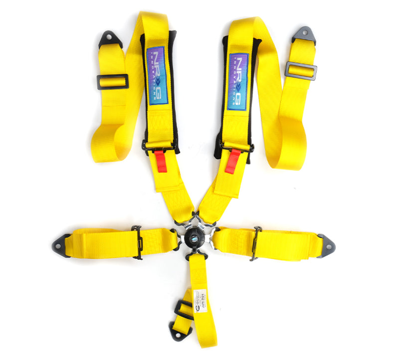 NRG SFI 5 point 3in. Seat Belt Harness - CamLock - Yellow