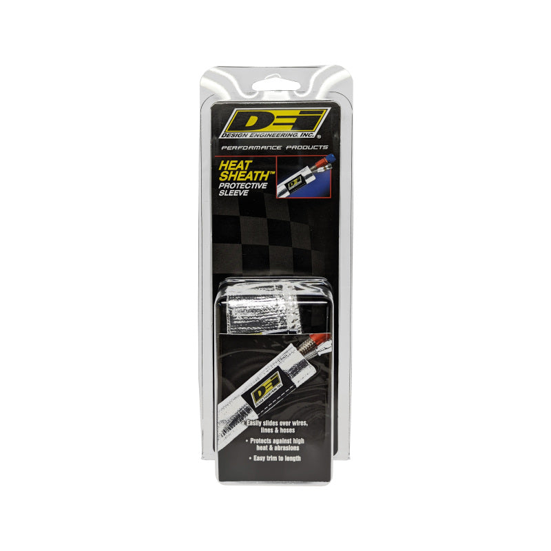 DEI Heat Sheath 1/2in I.D. x 3ft - Aluminized Sleeve - Sewn Edge
