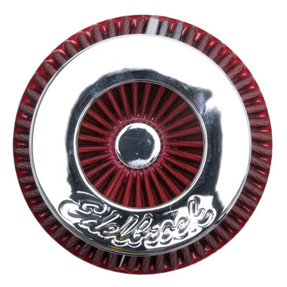 Edelbrock Air Filter - up to 340hp - Pro-Flo Series Conical 3.7in Red/Chrome