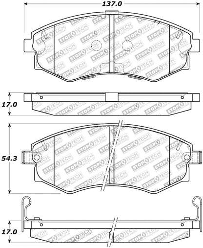 StopTech Street Touring 89-1/94 Nissan 240SX (w/ABS) Brake Pads - Front