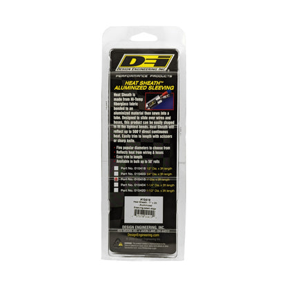 DEI Heat Sheath 1in x 3ft - Aluminized Sleeve - Sewn Edge
