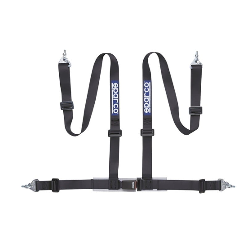 Sparco 4pt Seat Belt Harness 2in - Snap-in - Black