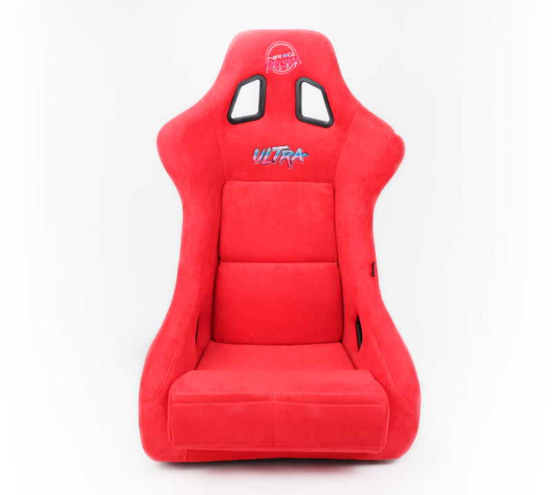 NRG FRP Bucket Seat ULTRA Edition Red Alcantara / Gold Glitter - Large