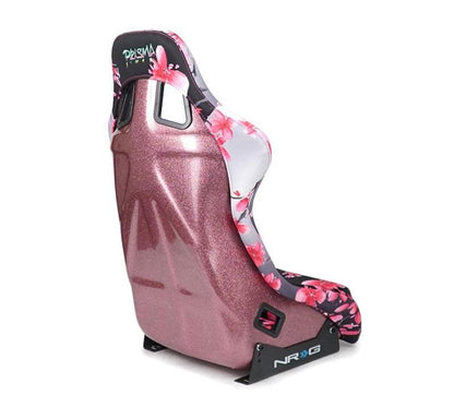 NRG FRP Bucket Seat PRISMA Sakura Edition W/ Pink Glitter Back - Medium