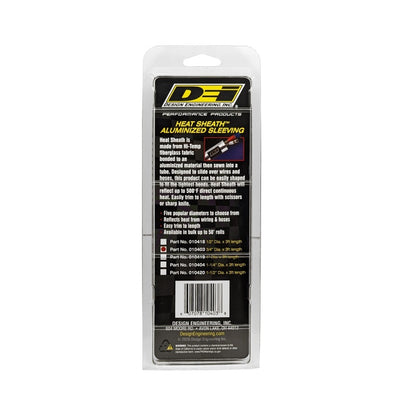 DEI Heat Sheath 3/4in x 3ft - Aluminized Sleeve - Sewn Edge