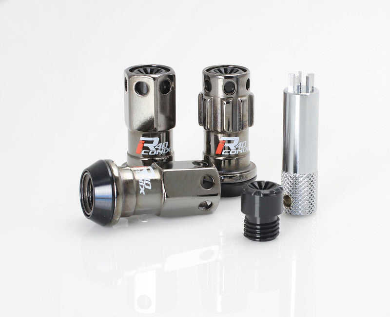 Project Kics 12x1.25 R40 Iconix Classical Lug Nuts w/ Black Plastic Cap - 20 - No Locks