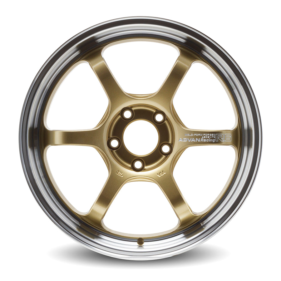 Advan R6 18x9.5 +12 5x114.3 Machining & Racing Brass Gold Wheel