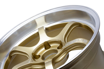 Advan R6 18x9.5 +12 5x114.3 Machining & Racing Brass Gold Wheel