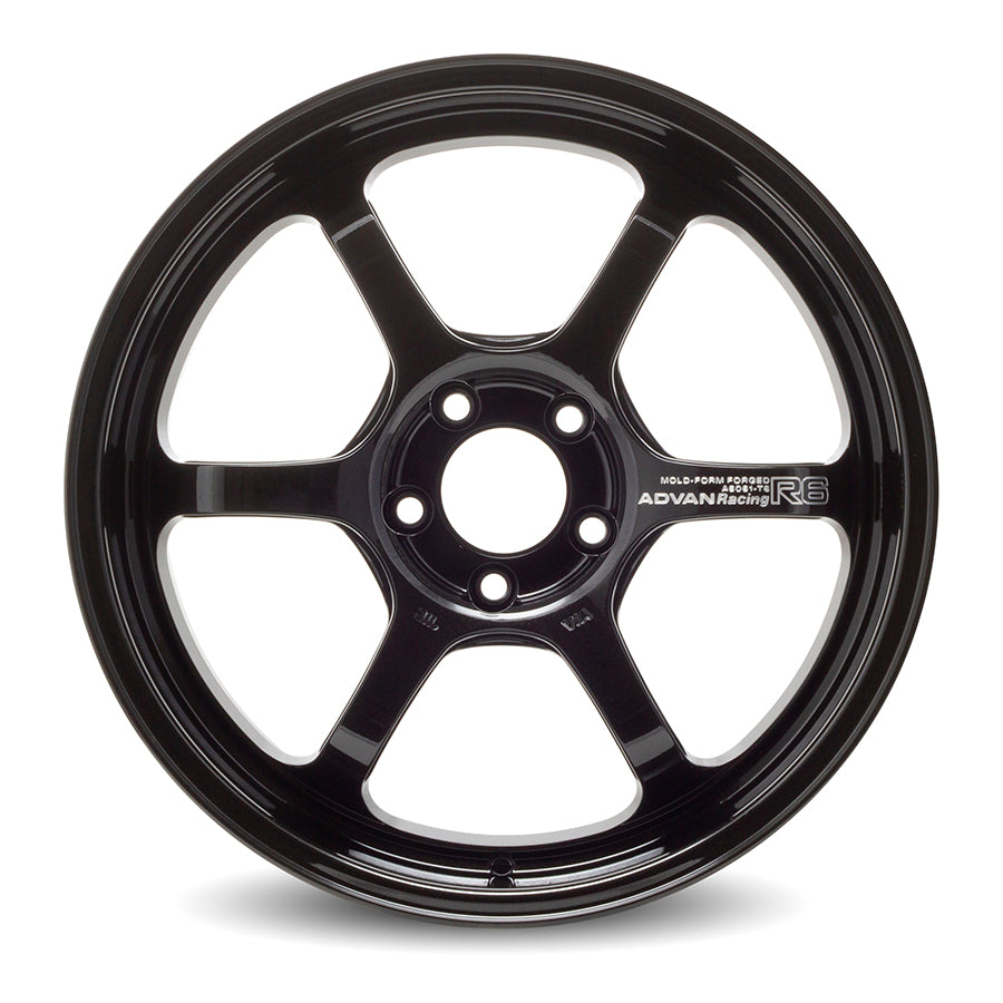Advan R6 18x9.0 +25 5x114.3 Racing Titanium Black Wheel