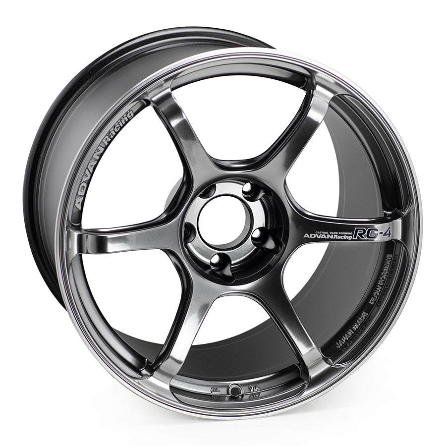 Advan RG-4 18x9.5 +12 5x114.3 Racing Hyper Black & Ring Wheel