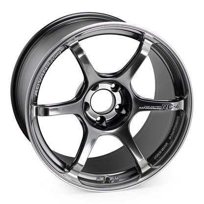 Advan RG-4 18x9.5 +12 5x114.3 Racing Hyper Black & Ring Wheel