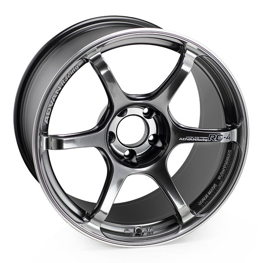 Advan RG-4 18x11 +15 5x114.3 Racing Hyper Black & Ring Wheel