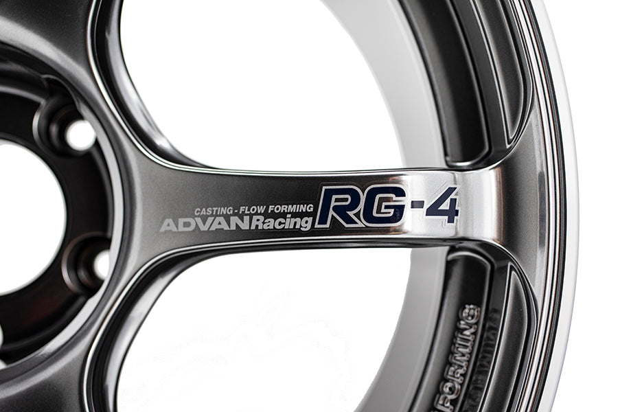 Advan RG-4 18x9.5 +12 5x114.3 Racing Hyper Black & Ring Wheel