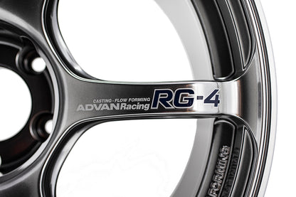 Advan RG-4 18x9.5 +12 5x114.3 Racing Hyper Black & Ring Wheel