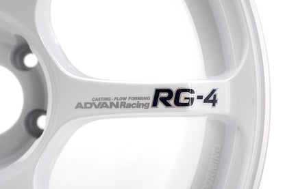 Advan RG-4 18x11 +30 5x114.3 Racing White Metallic & Ring Wheel
