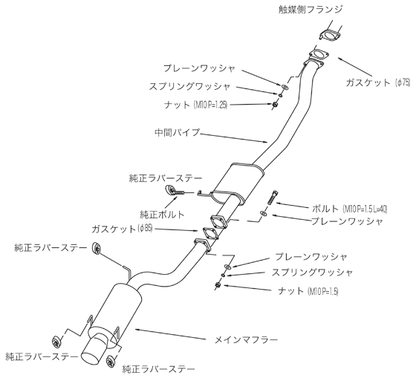 HKS Hi-Power 409 Catback Exhaust Muffler - R32 GTR RB26DETT