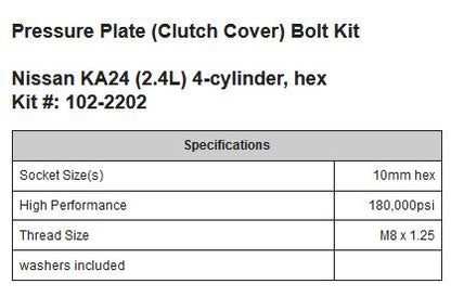 ARP Pressure Plate Bolt Kit Nissan KA24E KA24DE