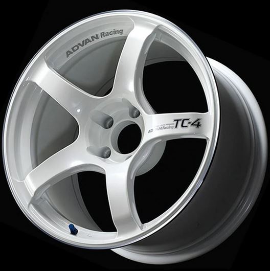 Advan TC4 17x8.0 +38 5x114.3 Racing White Metallic & Ring Wheel