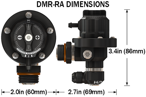 Radium Engineering Direct Mount Regulator (DMR) 8AN ORB - Black