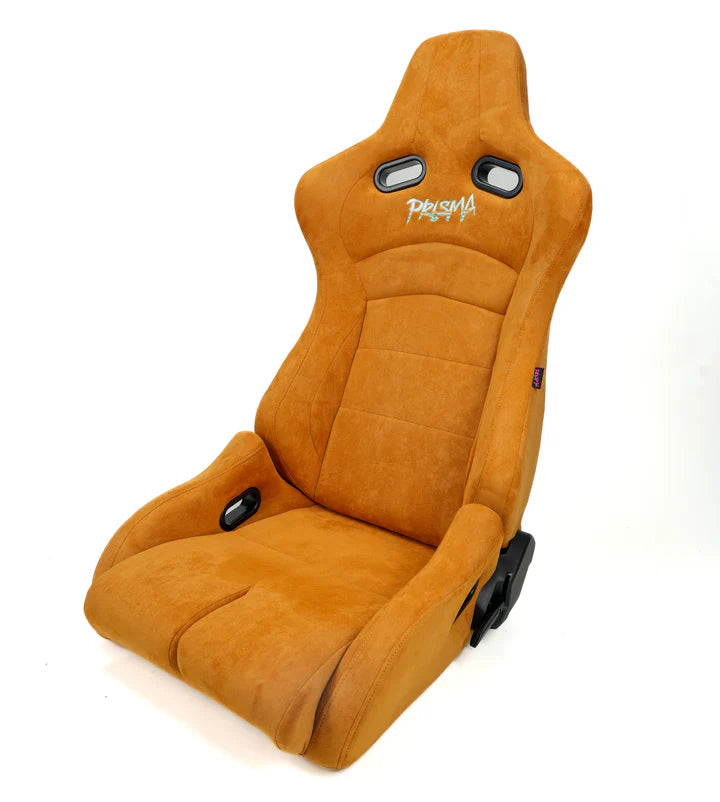 NRG Prisma Lab Reclinable Racing Bucket Seat - Pair - Suede Tan Vegan