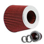 K&N Universal Air Filter Chrome 3" to 4" / 6in Base / 4.75in Top / 5.5in Height - RED