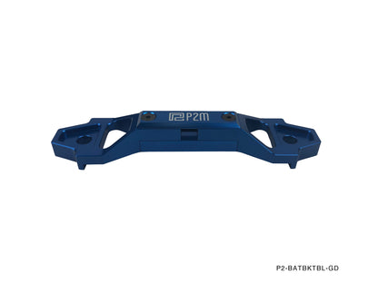 P2M Adjustable Billet Aluminum Battery Bracket Tie Down - Blue