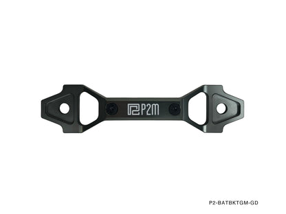 P2M Adjustable Billet Aluminum Battery Bracket Tie Down - Gun Metal