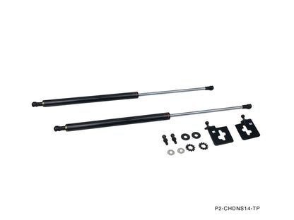 P2M 95-98 S14 240SX Engine Hood Strut Damper - Carbon Series