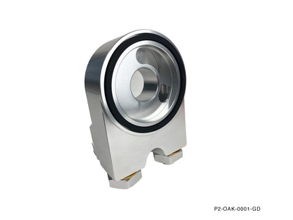 P2M Angled Oil Filter Block Sandwich Adapter - M20X1.50 & 3/4-16UNF