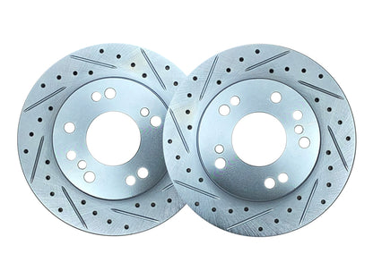 P2M 89-98 240SX S13 S14 - FRONT Slotted Drilled Brake 4 & 5x114.3 Lugs Rotors - PAIR
