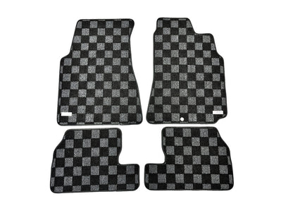 P2M S15 Silvia Front Checkered Race Floor Mats - Dark Grey