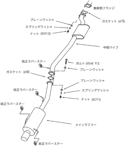 HKS Hi-Power Silent Catback Exhaust Muffler - GTR R33 RB26DETT
