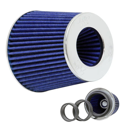 K&N Universal Air Filter Chrome 3" to 4" / 6in Base / 4.75in Top / 5.5in Height - BLUE