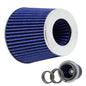 K&N Universal Air Filter Chrome 3" to 4" / 6in Base / 4.75in Top / 5.5in Height - BLUE