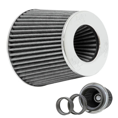 K&N Universal Air Filter Chrome 3" to 4" / 6in Base / 4.75in Top / 5.5in Height - WHITE