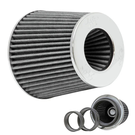 K&N Universal Air Filter Chrome 3" to 4" / 6in Base / 4.75in Top / 5.5in Height - WHITE
