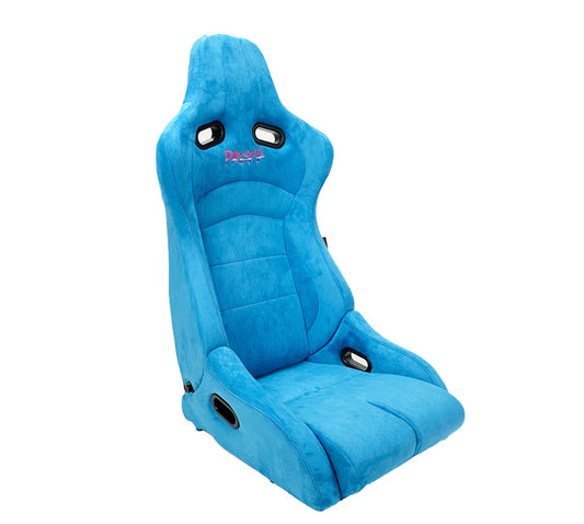 NRG Prisma Lab Reclinable Racing Bucket Seat - Pair  - Suede Blue