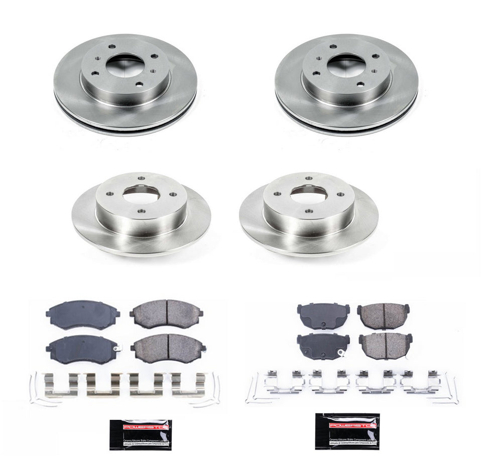 Power Stop 89-98 240SX Autospecialty Ceramic Brake Kit - Front & Rear 4 Lug