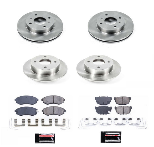 Power Stop 89-98 240SX Autospecialty Ceramic Brake Kit - Front & Rear 4 Lug