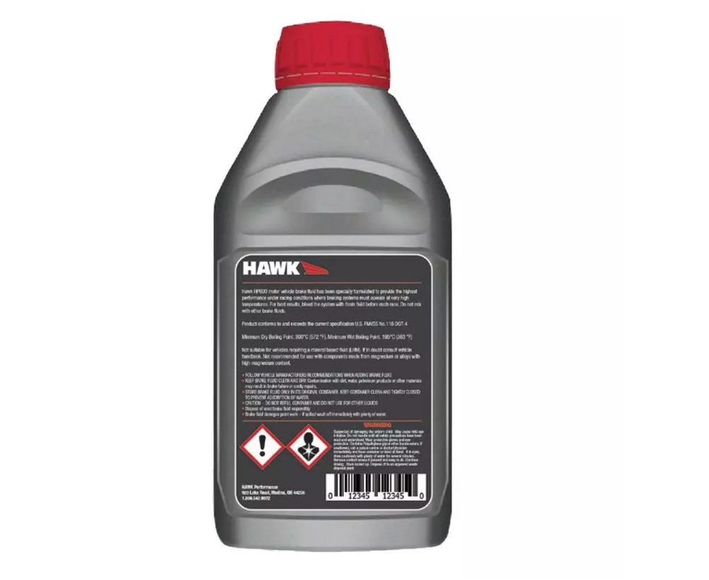 Hawk Performance HP600 Street DOT 4 Brake Fluid - 500ml Bottle