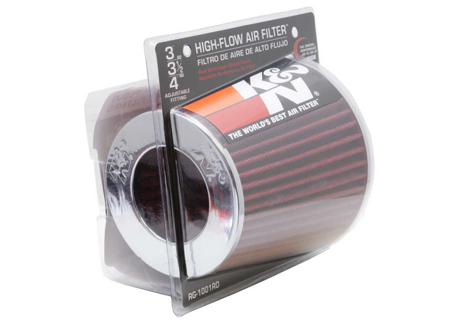 K&N Universal Air Filter Chrome Round 4in inlet / 6in Base / 4.75in Top / 5.5in Height