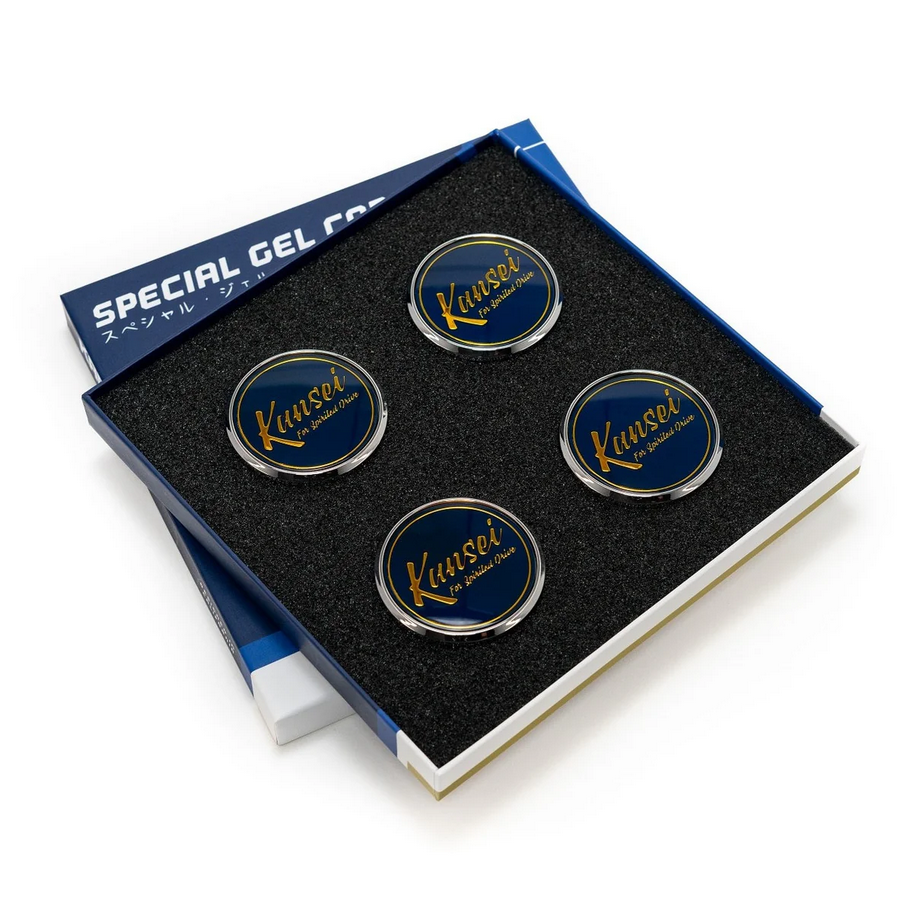 Kansei Special Edition Gold Gel Cap Boxed Set (4 Piece) Center Caps - Blue