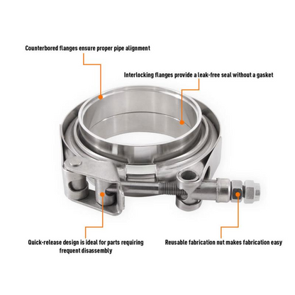 Mishimoto Stainless Steel V-Band Clamp 3in (76.2mm)