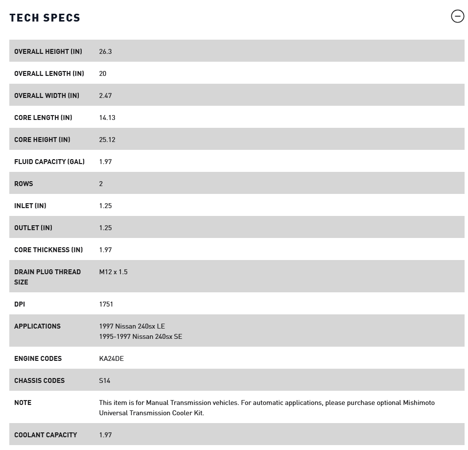 Mishimoto 95-98 Nissan 240sx S14 KA24DE 2-Row Aluminum Radiator