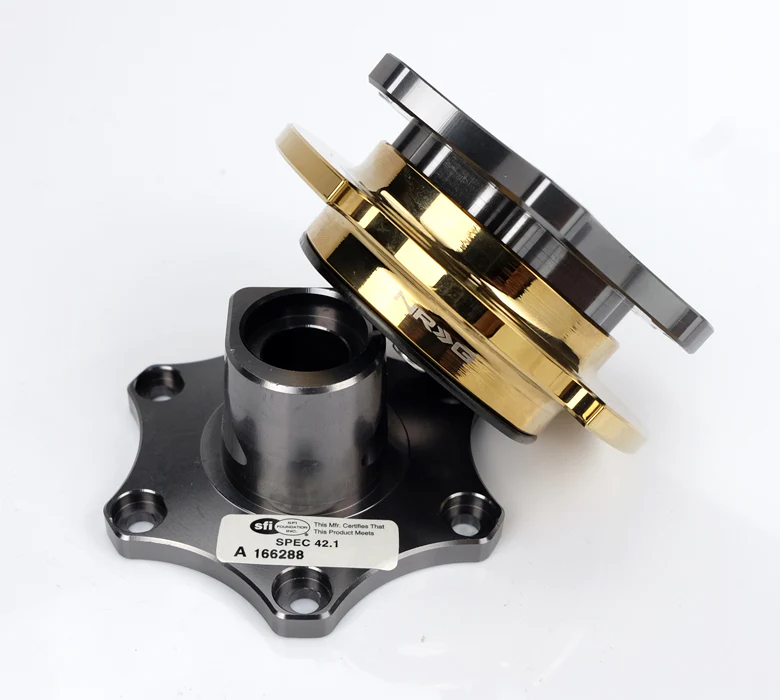 NRG Quick Release SFI Spec - Gun Metal / Chrome Gold Ring