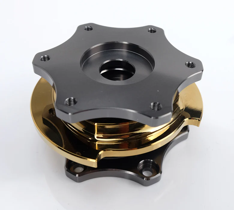 NRG Quick Release SFI Spec - Gun Metal / Chrome Gold Ring